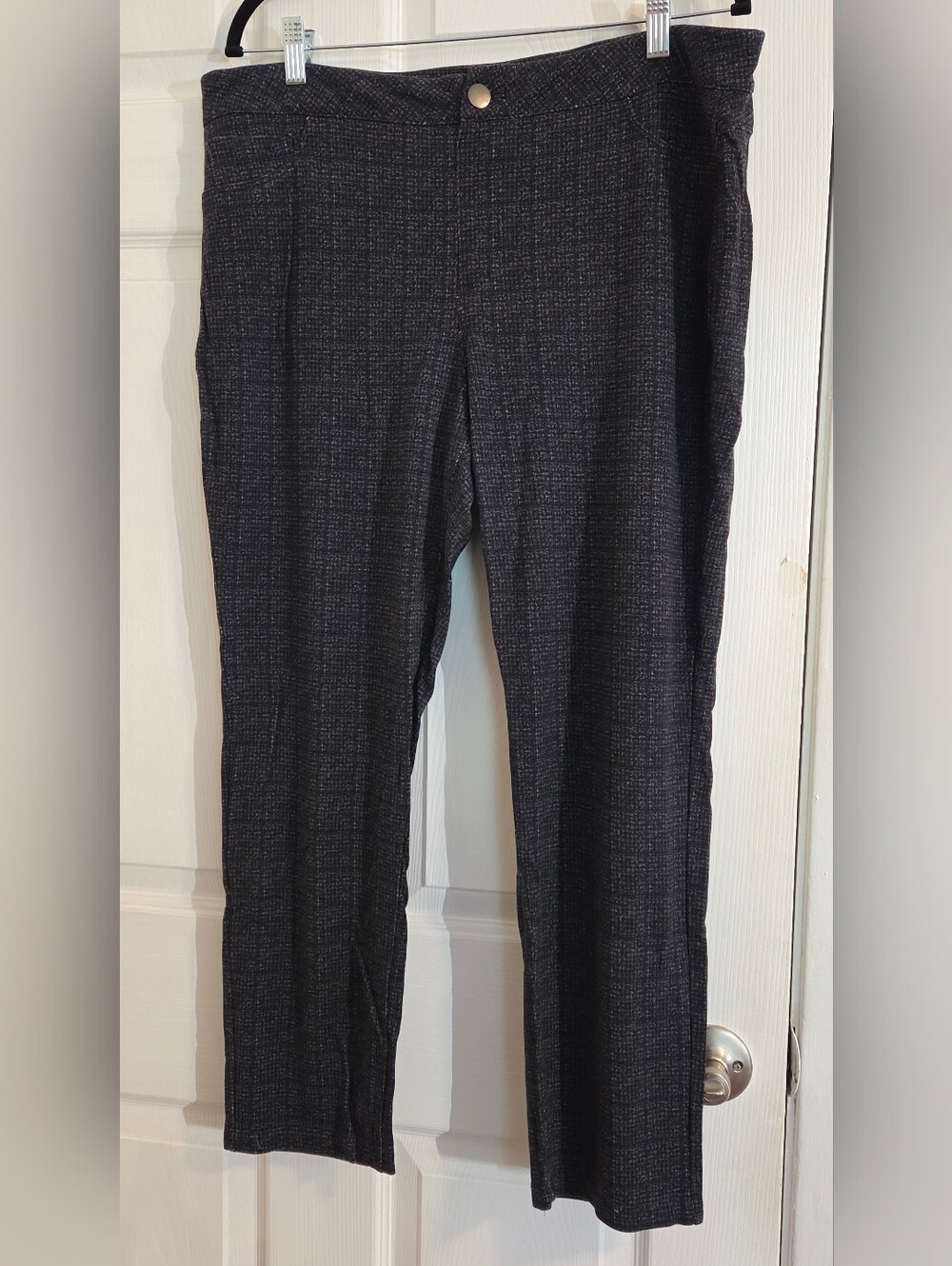 Women's Straight Leg Patterned Black Pants